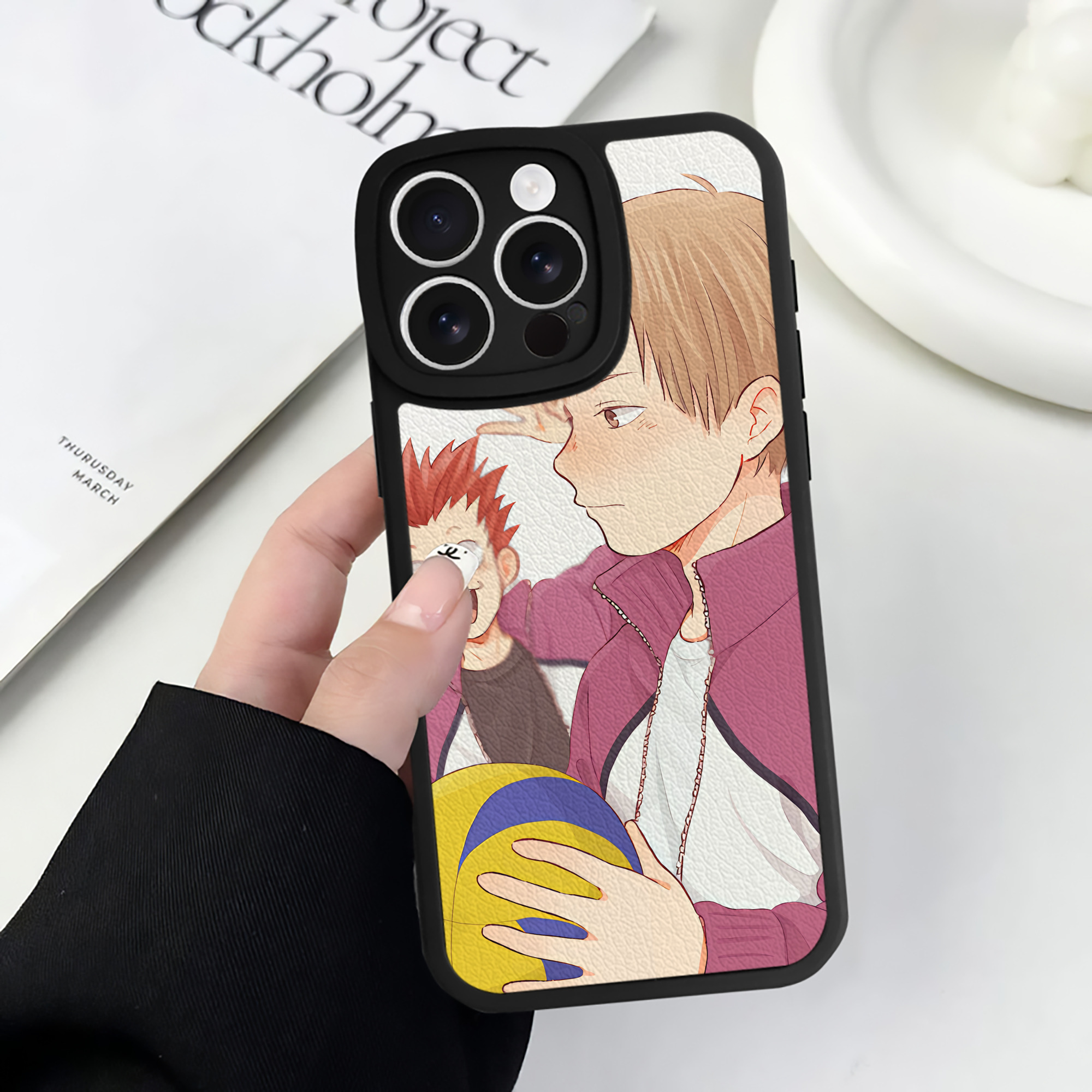 （画像用） ハイキュー!! Haikyu!! 【iPhone 16シリーズ対応】シリコンスマホケース（レザー調） 材質：シリコン